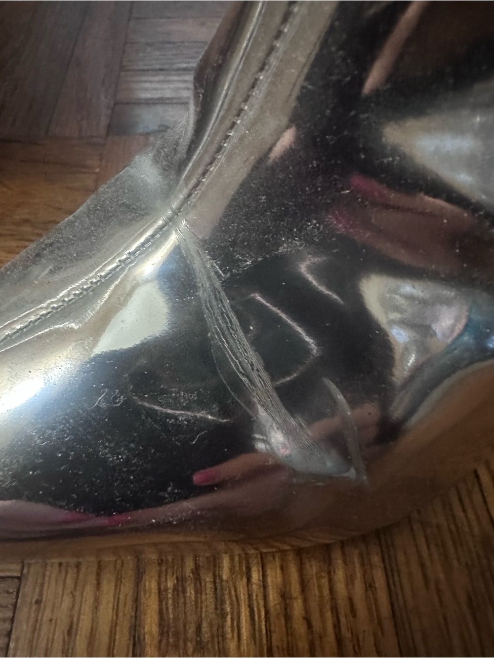 Betsey Johnson Silver Kassie Ankle Boots Stacked Sparkle Heel Zip Up Sz 9 - Picture 7 of 7